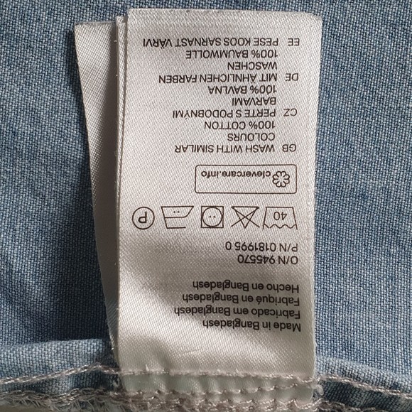 Size S 34½-36¼" Collar 41.5cm Denim Slim Fit Shirt - Picture 10 of 11